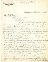 Letter from Frank A. Arter to Rev. G.W. Gray, 1893 March 07