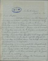 Letter from Spencer Mussey to General R.D. Mussey, September 11, 1890