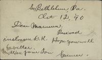 Letter from Spencer Mussey to Mrs. E.S. Mussey, October 12, 1890